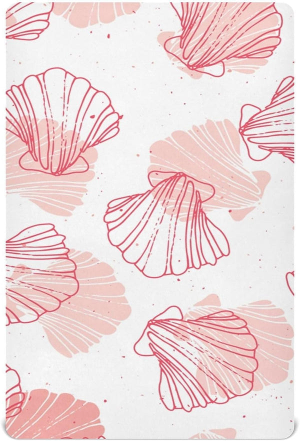Kigai Coral Seashell Crib Sheets - Stretchy Fitted Crib Sheets for Boys