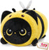 Mewaii Cute Black Cat Bee Plush Pillow, Kawaii Plushies Bee Stuffed Animal