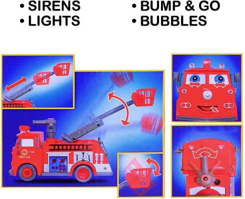 3-5+ ArtCreativity Fire Truck Toy Bubble Machine for Kids, Bubble Blower Toy Truck for Toddlers with Lights, Siren