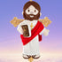 13" Jesus Plush Doll Jesus Plushie Stuffed Toy with Book Christian Stuff Religious for Kids Christening Easter (Red)