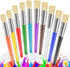 Paint Brushes for Kids, 10 Pcs Big Washable Chubby Toddler Paint Brushes, Easy to Clean & Grip for Acrylic Paint