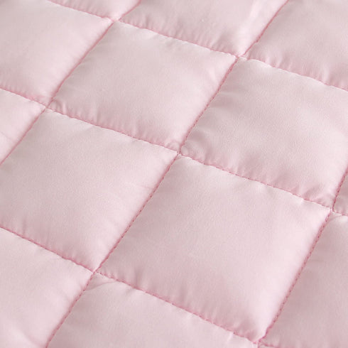 Moonsea Toddler Nap Mat Pink with Pillow and Fleece Minky Blanket, Lightweight Sleeping Bag for Kids