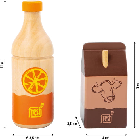 Set 3+ Small Foot Wooden Toys Drinks Fresh Play Designed for Children Ages Years, Multicolored