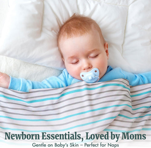Swaddle Blankets for Newborns, Soft & Breathable Baby Blanket, Neutral Receiving Blankets for Boys & Girls - Mint
