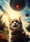 UFO Selfie Cat 1000 Piece Puzzle - Alien UFO Spaceship Jigsaw Puzzle for Adults, Fun Unique Puzzle Fans