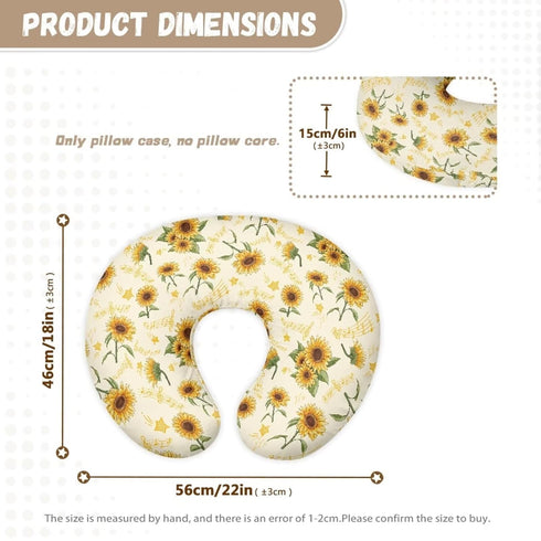 Kathyboom Sunflower Music Note Nursing Pillowcase for Newborn Baby Boys Girls, Ultra Soft Nursing Pillow Covers