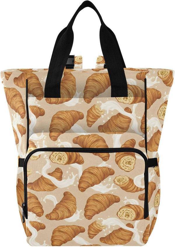 SUABO Bread Milk Pattern Baby Diaper Bag Backpack Large Bag Waterproof Travel Diaper