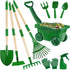 Duckura Kids Gardening Tools Set - 10pcs Wheelbarrow Set for Kids with