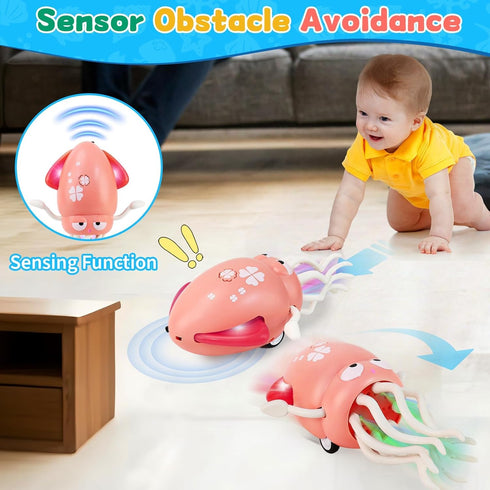 12-18 Tummy 1 2 3 4 5 6 LZZAPJ Electric Dancing Octopus Light Music Suitable for Months Old Baby Toys, Kid Crawling