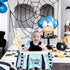 1st 1st Halloween Birthday High Chair Banner for Boys Blue and Black Spooky One High Chair Banner for Halloween Theme