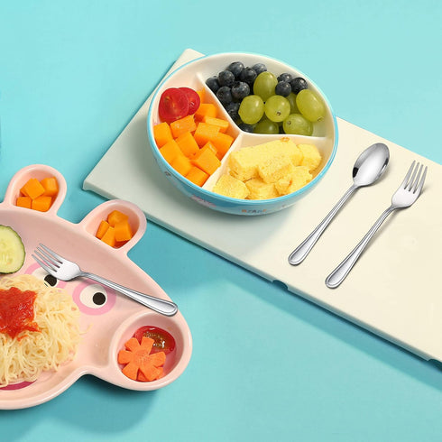 LIANYU 16-Piece Kids Silverware Set, Includes 8 Kids Spoons & 8 Forks, Stainless Steel Toddler Utensils