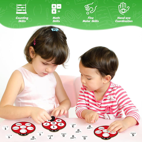 Number Bingo Games for Kids Toddlers - Ten Frame Set, Math Manipulative, Addition & Subtraction Flash Cards