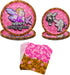 Blue Orchards Pixel Girl Party Plates and Napkins - 60 pieces for 20 Guests, Video Game Birthday Decorations for Girls
