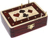 Wooden Cribbage Board/Box - 2 Track, Inlaid in Maple Wood/Bloodwood, Storage for Pegs & One Deck of Cards, 60 Points