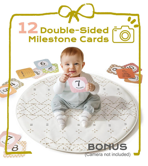 Tummy 6 12 Little Dove Time Mat with Toys, Macrame Baby Play Mat for Newborn, Baby Gym with Milestone Cards