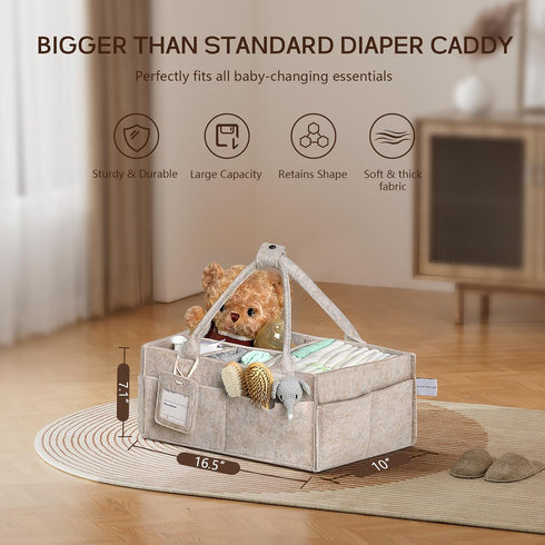 GEMII Diaper Caddy Organizer-Large Baby Caddy Organizer with HandleNewborn Registry EssentialsBaby Shower Gift Basket