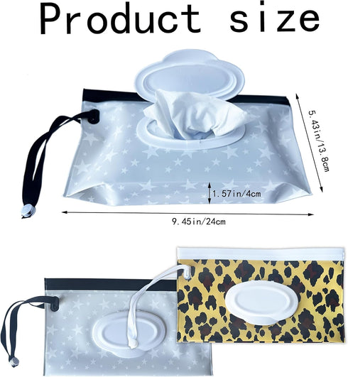 Denlydom Baby Wipe Dispenser, Portable Baby Wipe Holder Refillable Wet Wipes Container for outdoor Reusable Travel Baby