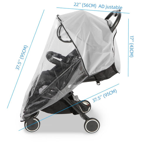 Clear Stroller Rain Cover, Universal Travel Weather Shield for Baby Stroller, Waterproof and Windproof