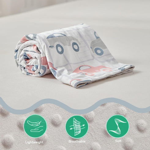 Carseat-30x40 Inches DuShow Cars Baby Blanket for Boys - Ultra Soft Double Layer Minky Blanket with Dotted Backing