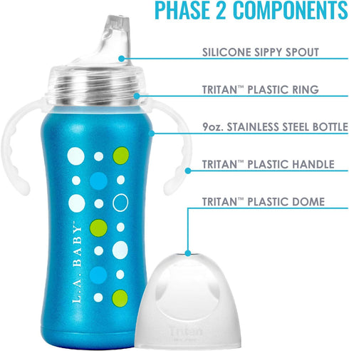 Ultimate Stainless Steel Sippy Cup, 9oz Insulated for Toddlers, Leak-free, Blue