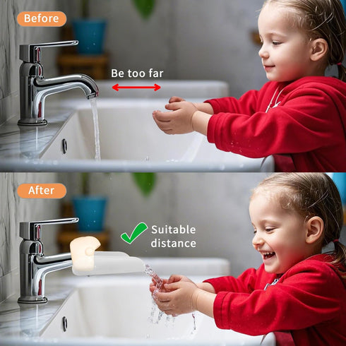 KOMIDK Toddler Faucet Extender for Bathroom and Kitchen Sinks - Apricot