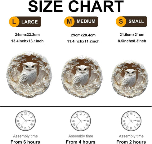 300 3D Decor13.3in Wooden Puzzles Adults Pieces, White Owl Animal Shaped Wood Puzzle with Unique Paper Carved Effect