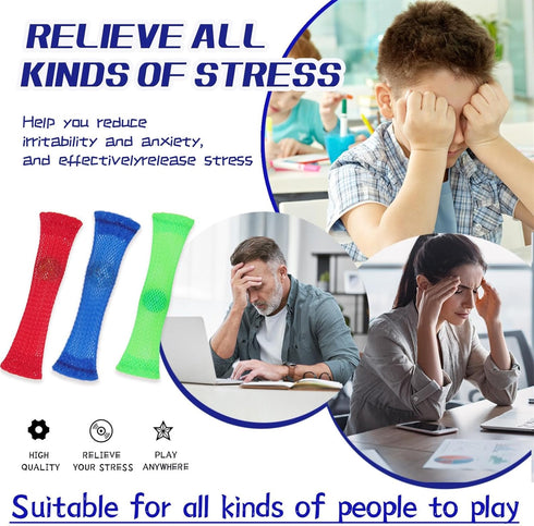 OaaXbbECco Set-Stress (12 Fidget Toys Relief and Relieve Anxiety Toys-Marble Mesh Pieces)
