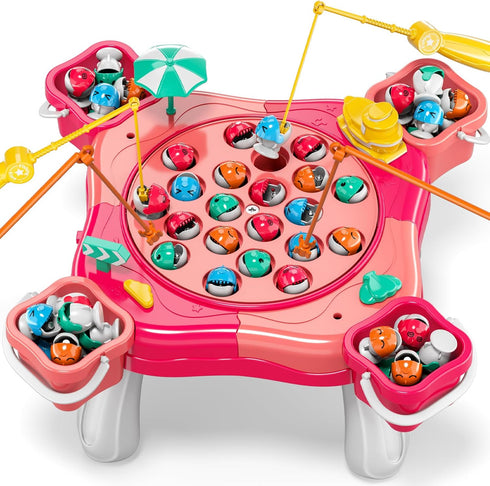 WATUDOU Magnetic Fishing Game for Kids Toddlers 3-5, 70 pcs Fishing Toys for