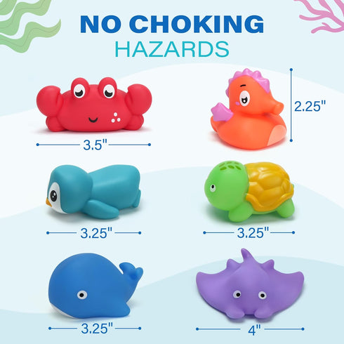 6PCS 1-3, 2-4, BenBen Bath Toy, Color Changing Bath Toys for Kids Ages No Holes Baby Bath Toys for Toddlers Ocean Sea