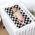 Generic 32x16 Black and White Checkered Changing Pad Cover for Baby Girls Boys Cartoon Breathable Diaper Change Table