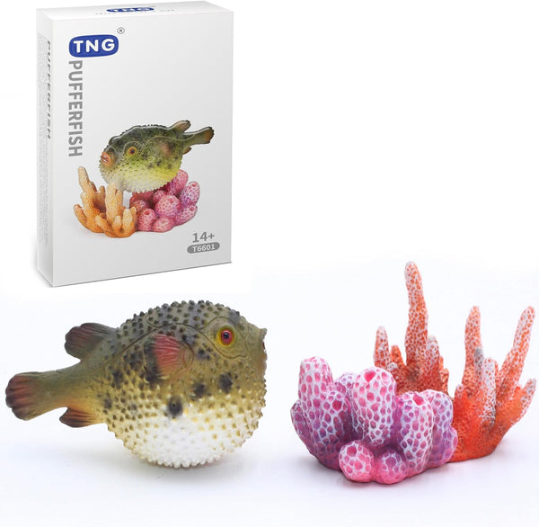 Gemini&Genius Pufferfish Toys for Kids - Realistic Blowfish Action Figures, Educational Gifts for Animal Lovers
