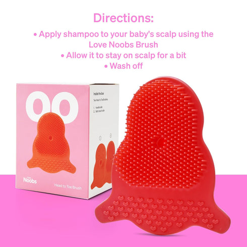Pack 2, Cradle Cap Brush for Babies by Love Noobs, Baby Cradle Cap Treatment, of Non-Toxic Toddler Cradle Cap Comb