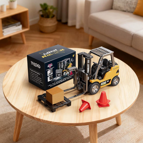 TOPMVP 1/64 Sounds,2 1 6-8 8-12 MINI RC Forklift Toy,Remote Control Forklift Truck with Lights & in Lift Fork & Hook