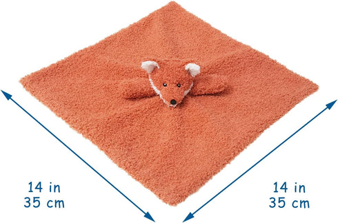 Baby Orange Fox Soft Stuffed Animal Security Blanket, Plush Fox Character Lovey Blanket, Baby Shower/Nursery Gift, Cuddly Newborn, Infant, Toddler Snuggle Blankie for Boys Girls, 14" by Doindute