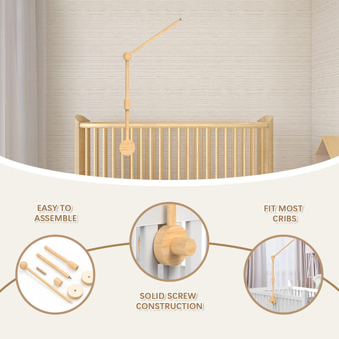 34 inch FEISIKE Baby Crib Mobile Arm, Mobile Arm for Crib Baby Mobile Hanger for Crib Nursery Decor Girls Boys Baby