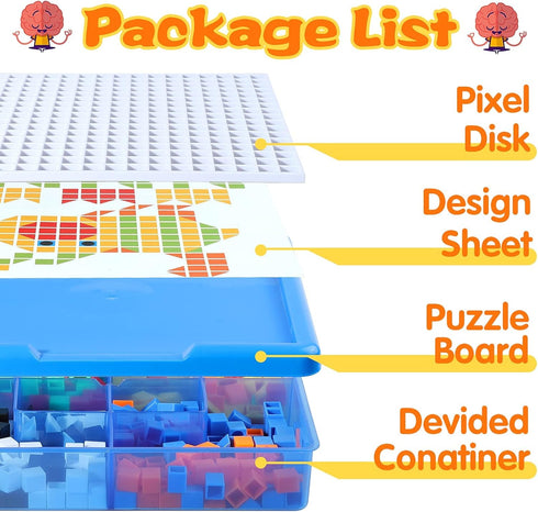 ZOZOPLAY Puzzle,490Pcs 6 3+ Kids Mosaic Building Blocks,Educational Kit with Assembly Drawing,STEM Toys for Year