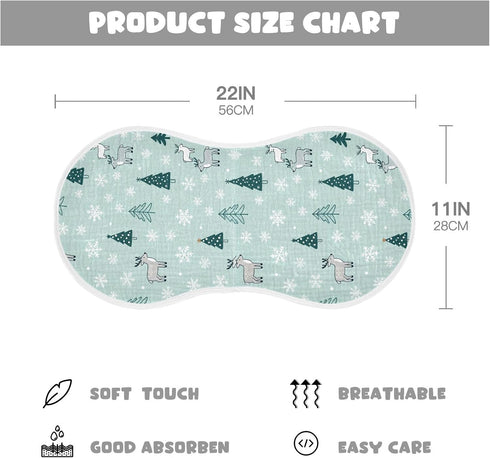 decor gift 4 Pack 22x11in Cotton Baby Burp Cloths Good Absorbent? Merry Christmas Simple Line Reindeers Green Baby Burp