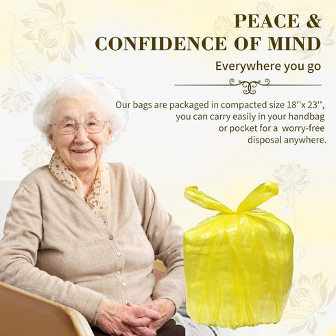 (18 23in), 96 Count, Large Adult Diaper Disposal Bags x Lemon Scented, Waste Disposal for Elderly, Baby Diaper Trash