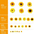 72 Piece Summer Wall Decals - Removable 3D Sunflower Stickers for Crafts, Baby, Kids & Living Room Decor