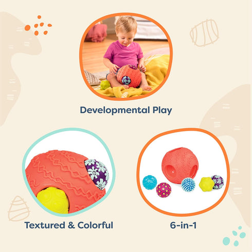 B. toys- B. baby- Baby Ballss– 1 Big Textured Ball with 5 Small Sensory Balls, Developmental Toys for Babies