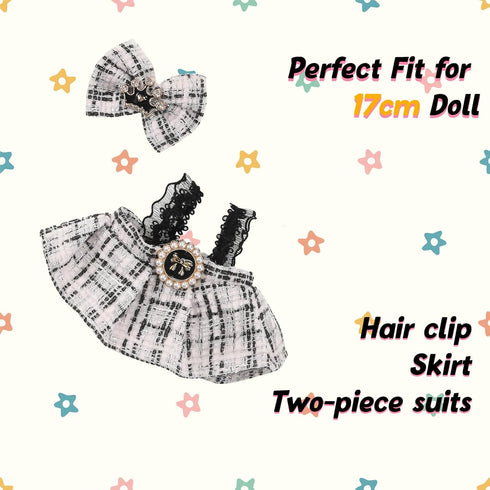 17cm 2 Set, Clothes for Doll, PCS Cute Chic Style Hair Clip & Dress Dress up Outfit Exquisite Accessories for Dolls