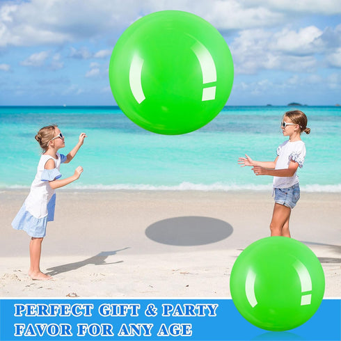 Jenaai 4 Pcs 30 Inch Big Bounce Ball, Large Rubber Kickball, Giant Inflatable Hopping Ball for Outdoor Activity