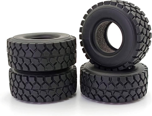4pcs 1.0" Crawler Tires Micro Rubber Tires for SCX24 Gladiator Bronco C10 JLU Deadbolt B17 Axial 1/24 RC Crawler Car (54 mm)