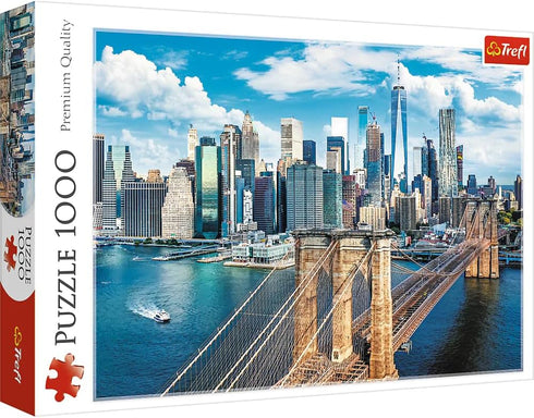 Trefl Brooklyn Bridge, New York, USA - 1000 Piece Jigsaw Puzzle Red 27"x19" Print