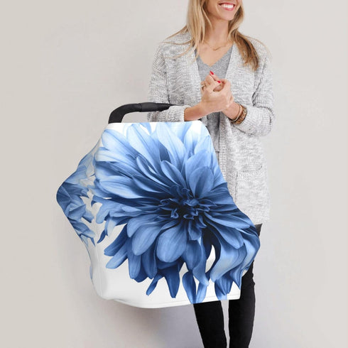 Schgap Blue Flower Car Seat Cover for Baby Nursing Cover Breastfeeding Baby Carrier Covers Carseat Canopy for Shower