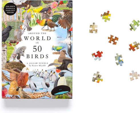 Around The World in 50 Birds 1000 Piece Puzzle
