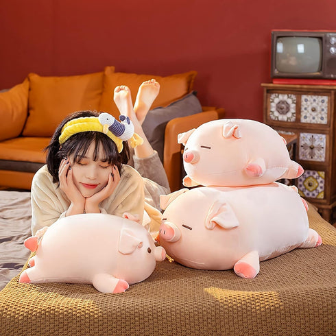 Cute Kawaii Pig Plush Pillows, Stuffed Animal Hugging Pillow, Soft Cuddle Plush Toys, Birthday Gifts for Girls