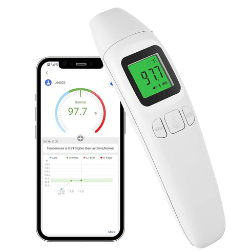 Forehead Thermometer Bluetooth for Adults and Kids, Wireless Connected Smartphone Thermometer