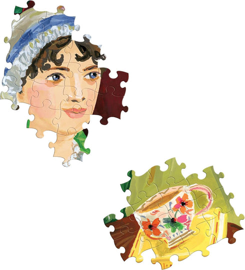 eeBoo: Piece and Love Jane Austen's Book Club 1000-piece Jigsaw Puzzle for Adults and Families, Glossy Pieces