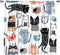 moderw Funny Cats Curtains, Cute Cartoon Cats Baby Bottle Window Treatments Lovely Pets